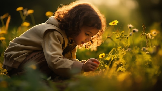 Prossimo piano di un ragazzo che aiuta con il giardinaggio