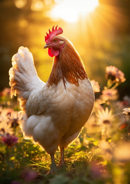 Prossimo piano su un bellissimo pollo