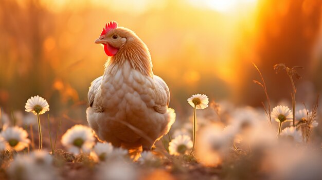 Prossimo piano su un bellissimo pollo