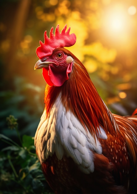 Prossimo piano su un bellissimo pollo