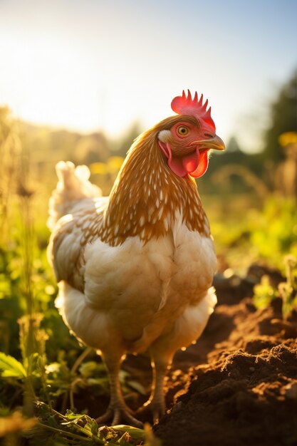 Prossimo piano su un bellissimo pollo