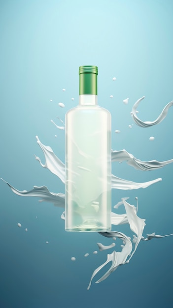 Pubblicità per alcolici con bottiglia galleggiante