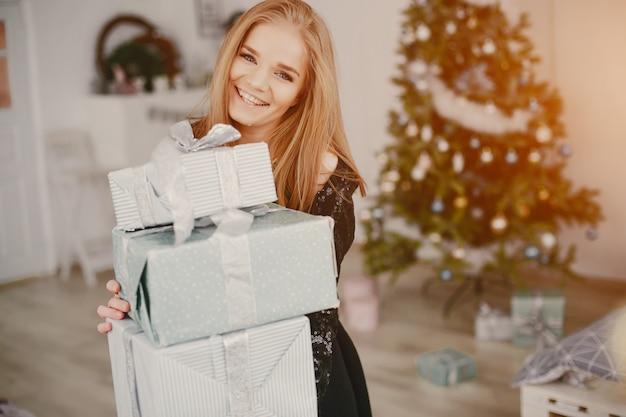 ragazza di Natale di bellezza