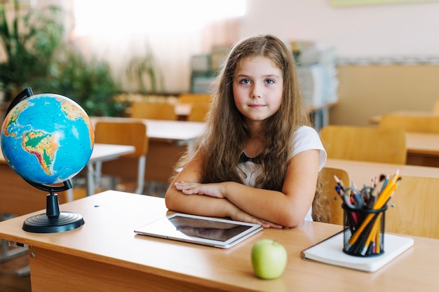 Ragazza preparata alla lezione