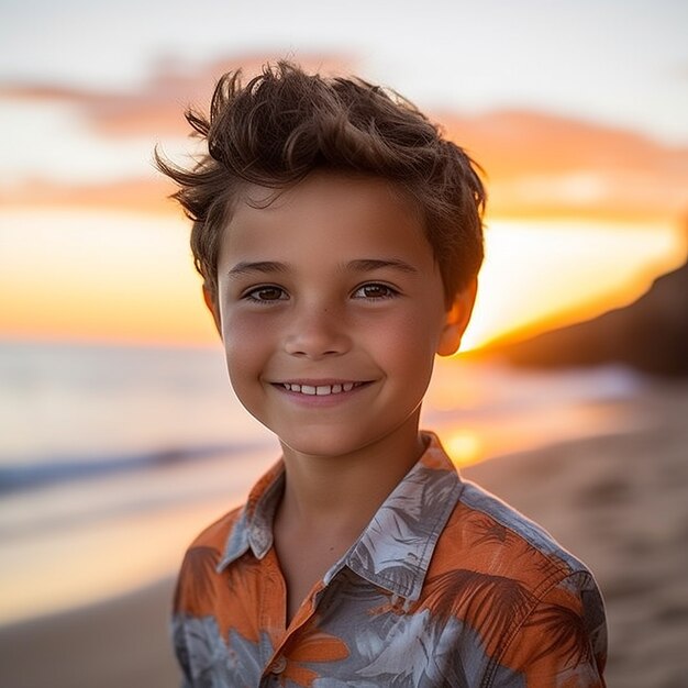 Ragazzo di tiro medio che si rilassa sulla spiaggia