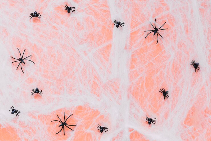 Foto gratuito ragni sulla decorazione web per halloween