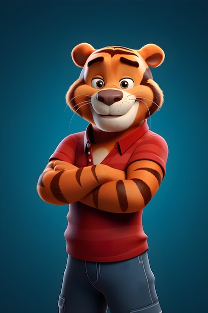 Rappresentazione 3d del carattere della tigre