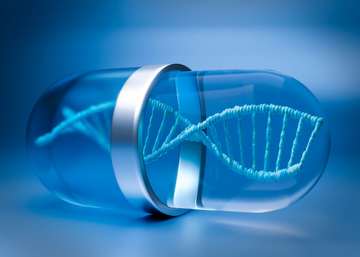 Foto gratuito rappresentazione 3d del dna