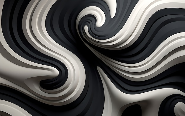 Rappresentazione 3d del fondo bianco e nero astratto