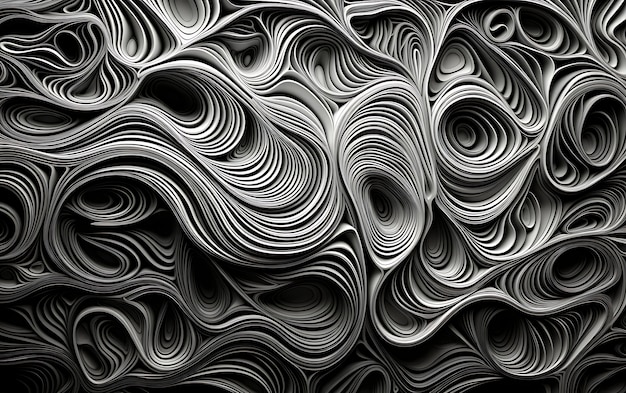 Rappresentazione 3d del fondo bianco e nero astratto