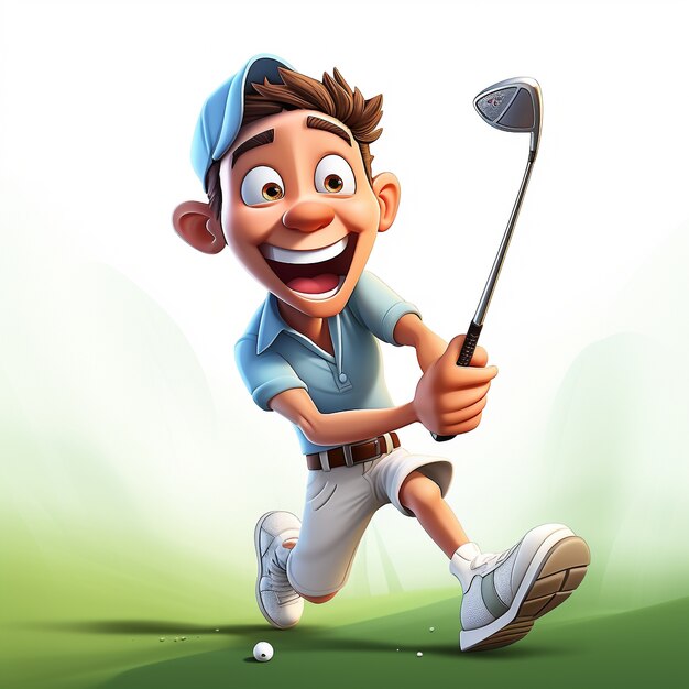 Rappresentazione 3d del giocatore di golf