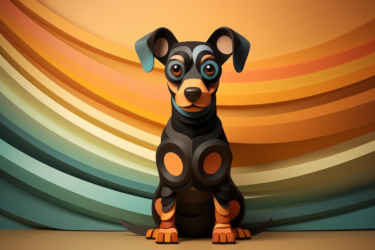 Foto gratuito rappresentazione 3d del giocattolo del cane