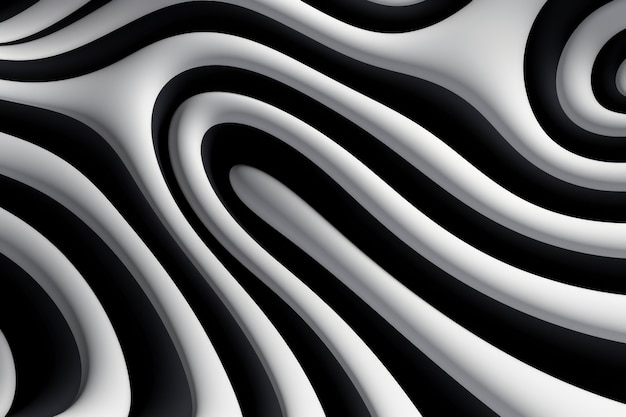 Rappresentazione 3d dell'illusione ottica in bianco e nero