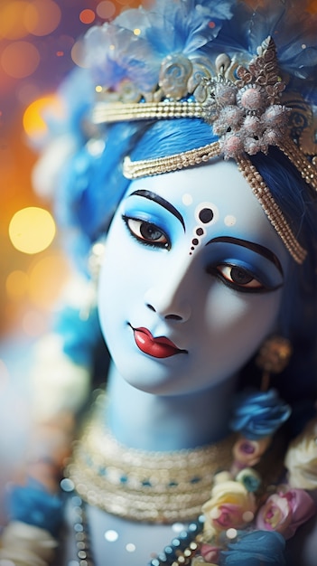 Rappresentazione 3D della divinità indù Krishna