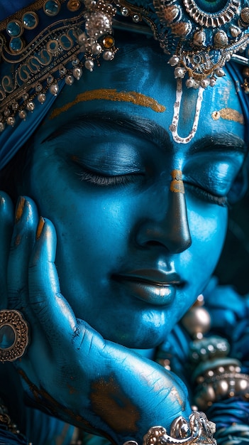Rappresentazione 3D della divinità indù Krishna