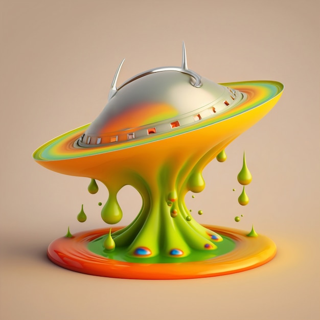 Rappresentazione 3d della fusione dell'astronave