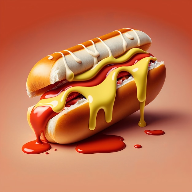 Rappresentazione 3d della fusione dell'hot dog