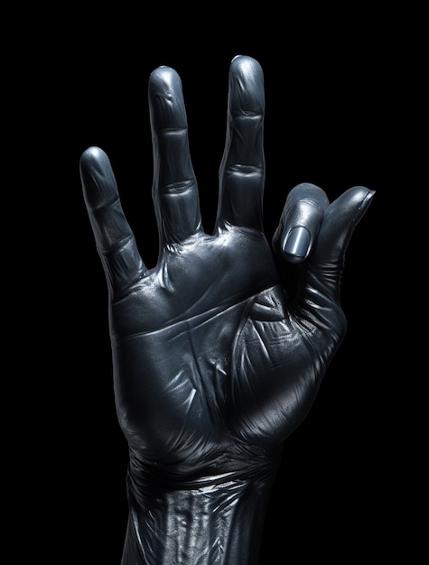 Rappresentazione 3d della mano nera