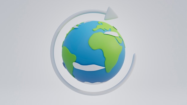 Rappresentazione 3d della mappa della terra