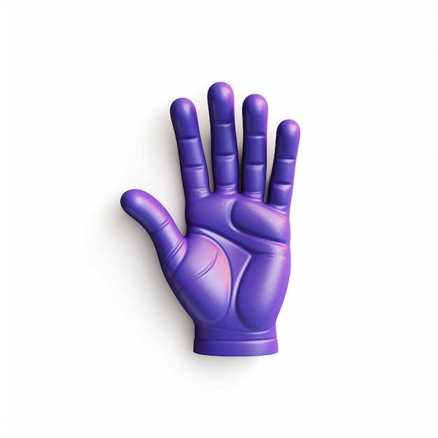 Rappresentazione 3d delle mani viola