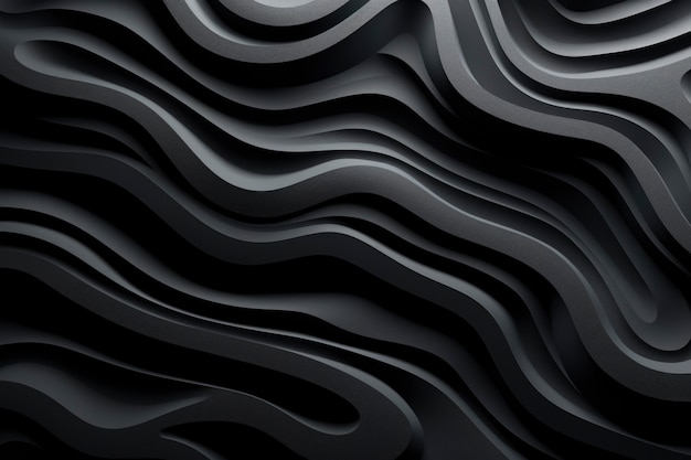 Rappresentazione 3d delle onde astratte in bianco e nero