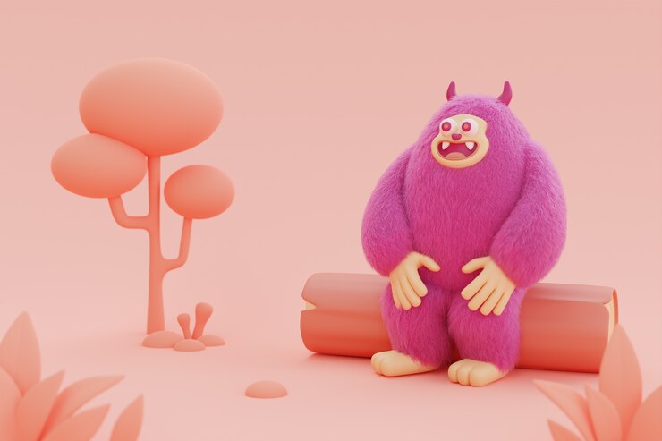 Foto gratuito rappresentazione 3d dello yeti