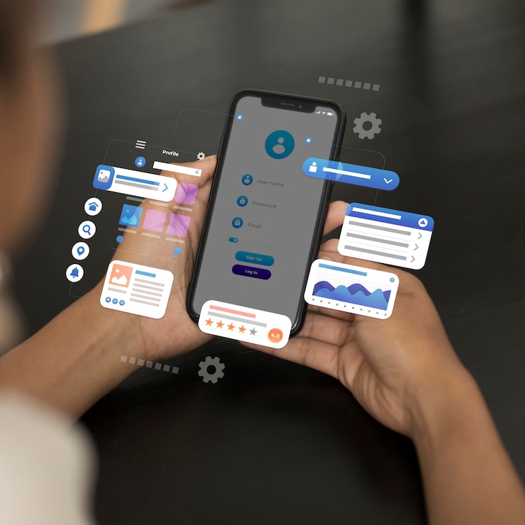 Foto gratuito rappresentazione dell'esperienza utente e progettazione dell'interfaccia