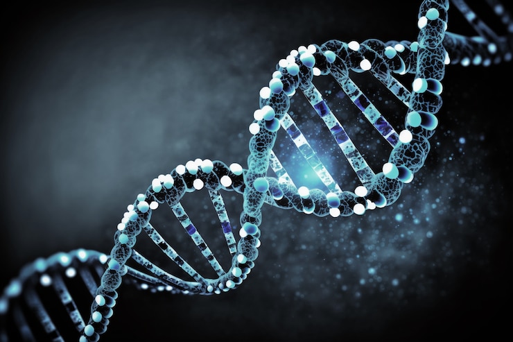 Foto gratuito rappresentazione della catena del dna umano