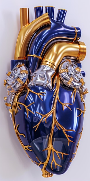Rappresentazione futuristica del cuore umano robotico