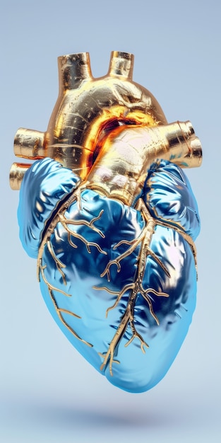 Rappresentazione futuristica del cuore umano robotico