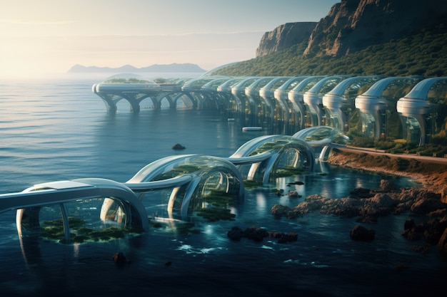 Rappresentazione futuristica della struttura dell'acqua