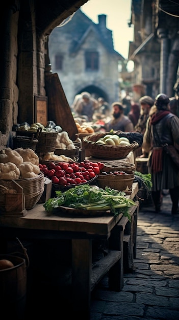 Rappresentazione storica medievale del mercato