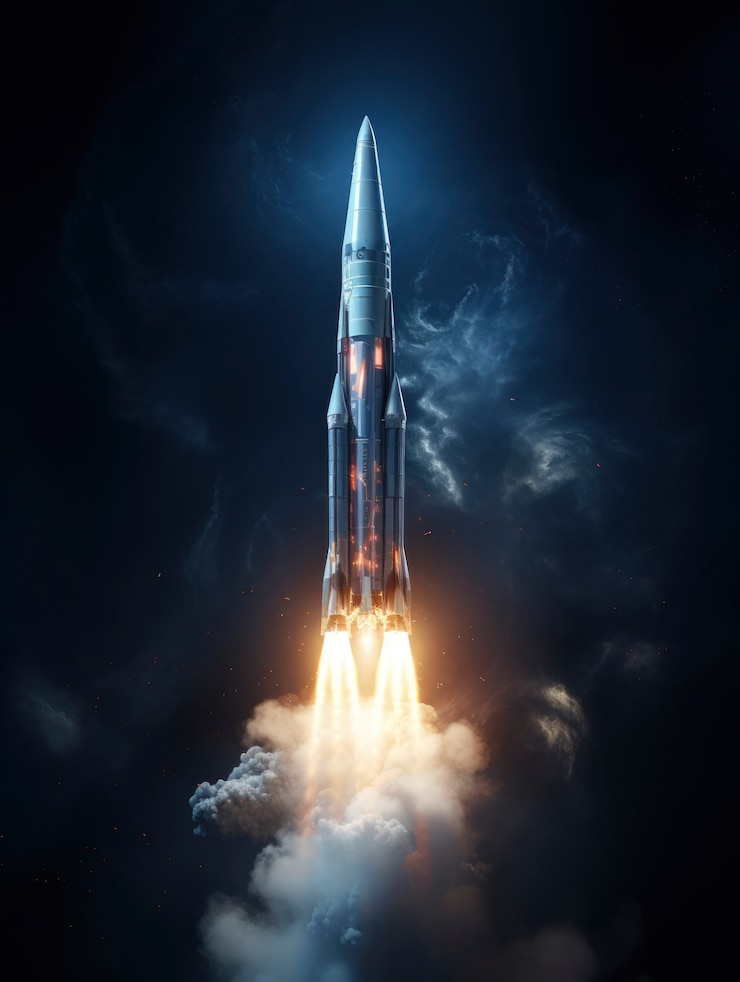 Foto gratuito razzo spaziale futuristico con un design fantasioso