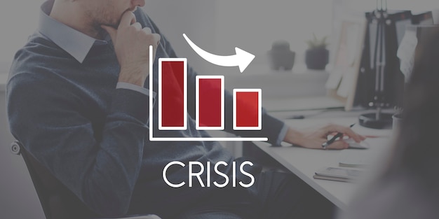 Recessione diminuzione Business Barchart Concept