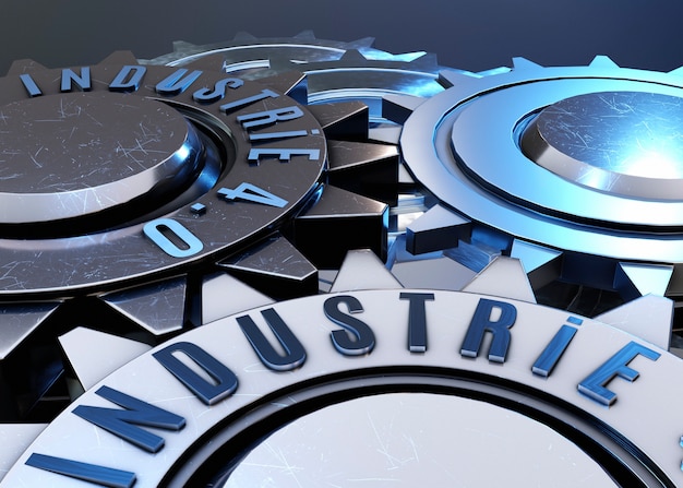 Rendering 3d del concetto di industria 40