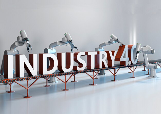 Rendering 3d del concetto di industria 40