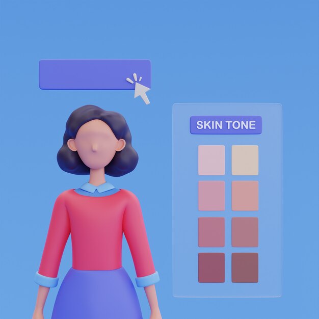 Rendering 3D del design avatar online