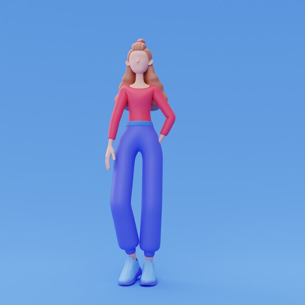 Rendering 3D del design dell'avatar online