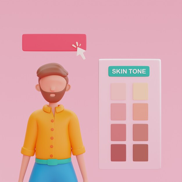 Rendering 3D del design dell'avatar online