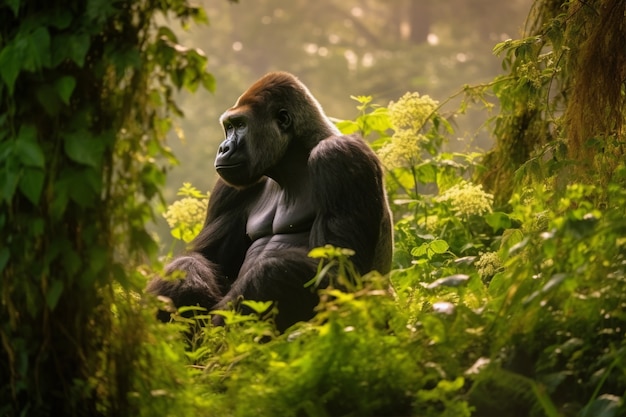 Rendering 3D del ritratto del gorilla