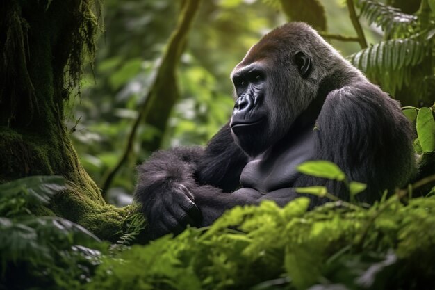 Rendering 3D del ritratto del gorilla