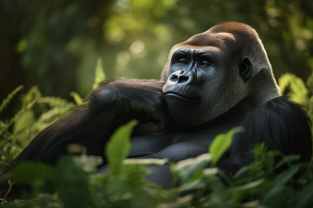 Rendering 3D del ritratto del gorilla