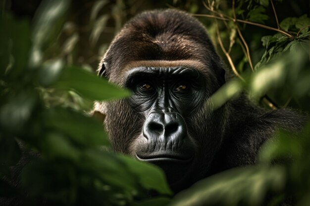 Rendering 3D del ritratto del gorilla