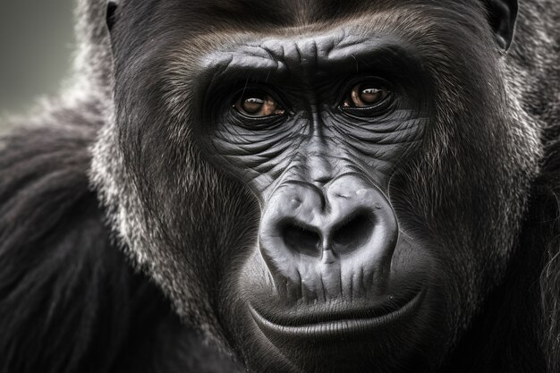 Rendering 3D del ritratto del gorilla