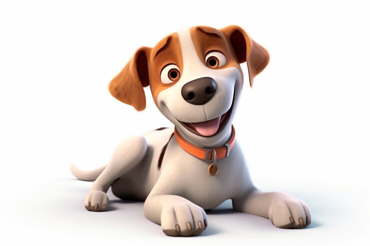 Foto gratuito rendering 3d del ritratto di un cane dei cartoni animati