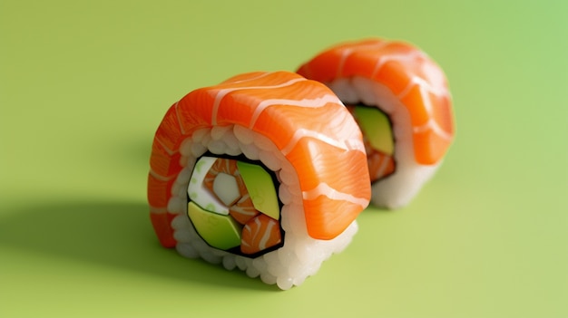 Rendering 3D del sushi