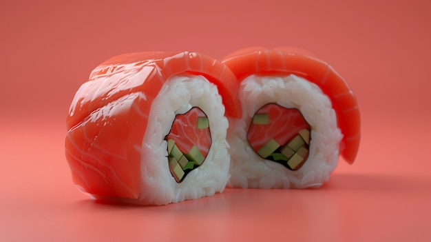 Rendering 3D del sushi