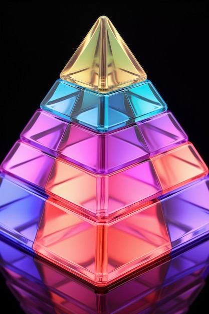 Rendering 3D del triangolo al neon