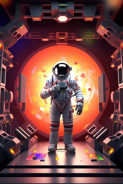 Rendering 3D dell'astronauta