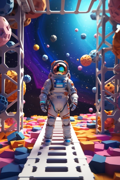 Rendering 3D dell'astronauta